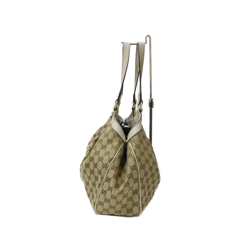 Gucci Tote Bag GG Beige Canvas White Tan - Picture 3 of 7
